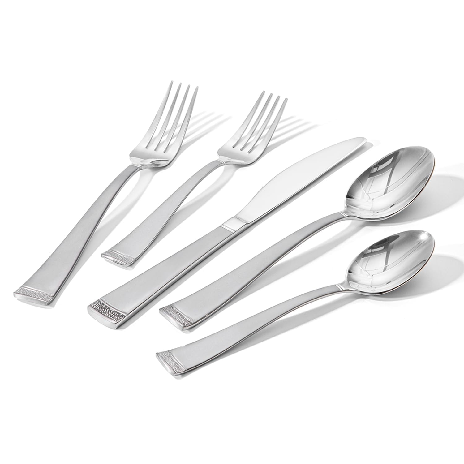 HIKAA 40PCS Matte Handle Silverware Set for 8, Stainless Steel Flatware Set, Modern Design Cutlery Set for Home/Hotel/Wedding, Dishwasher Safe