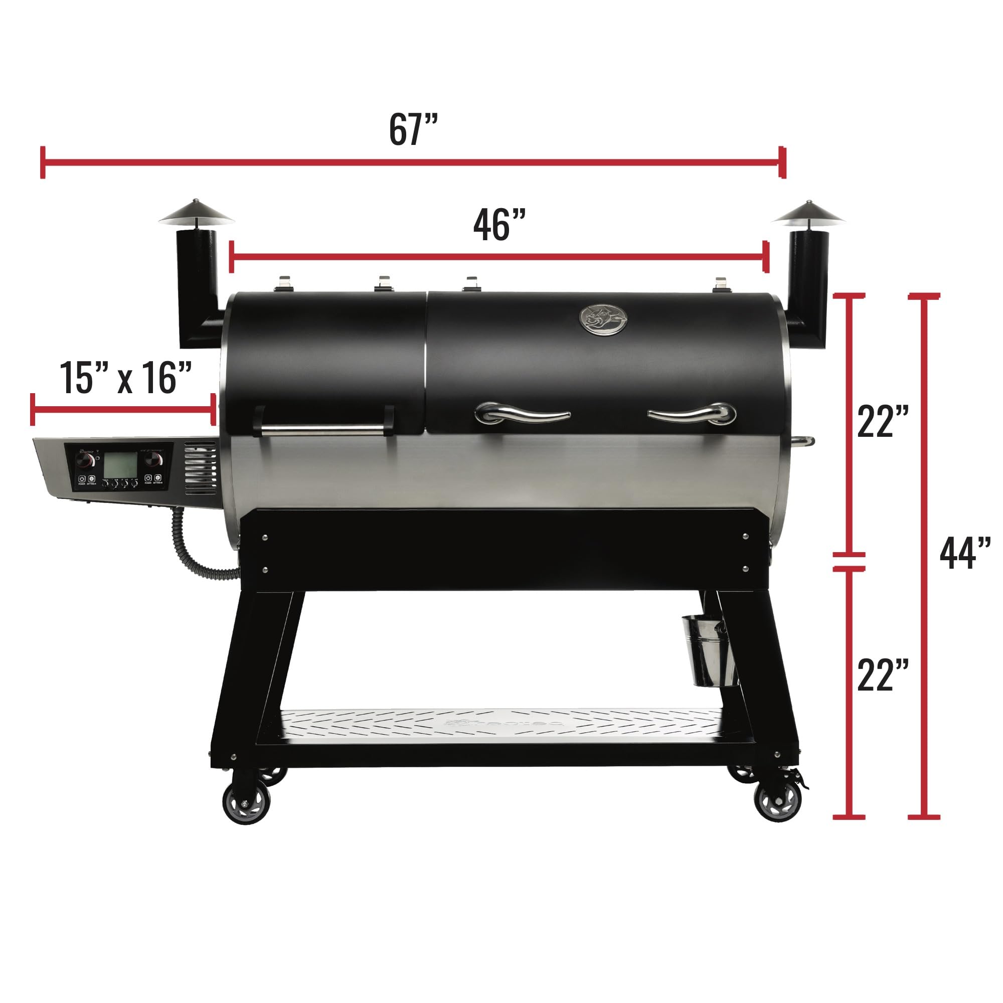 recteq DualFire 1200 Wood Pellet Smoker Grill, Wi-Fi Electric Pellet Grills, Dual Chambers for Hot and Fast + Low and Slow Cooking