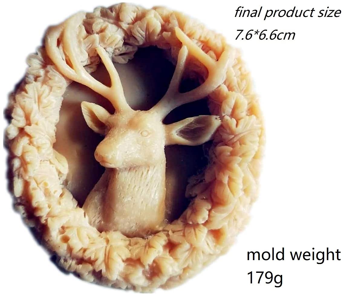 Deer Silicone Animal Soap Mold - Round Shape for Candle and Cake Decoration