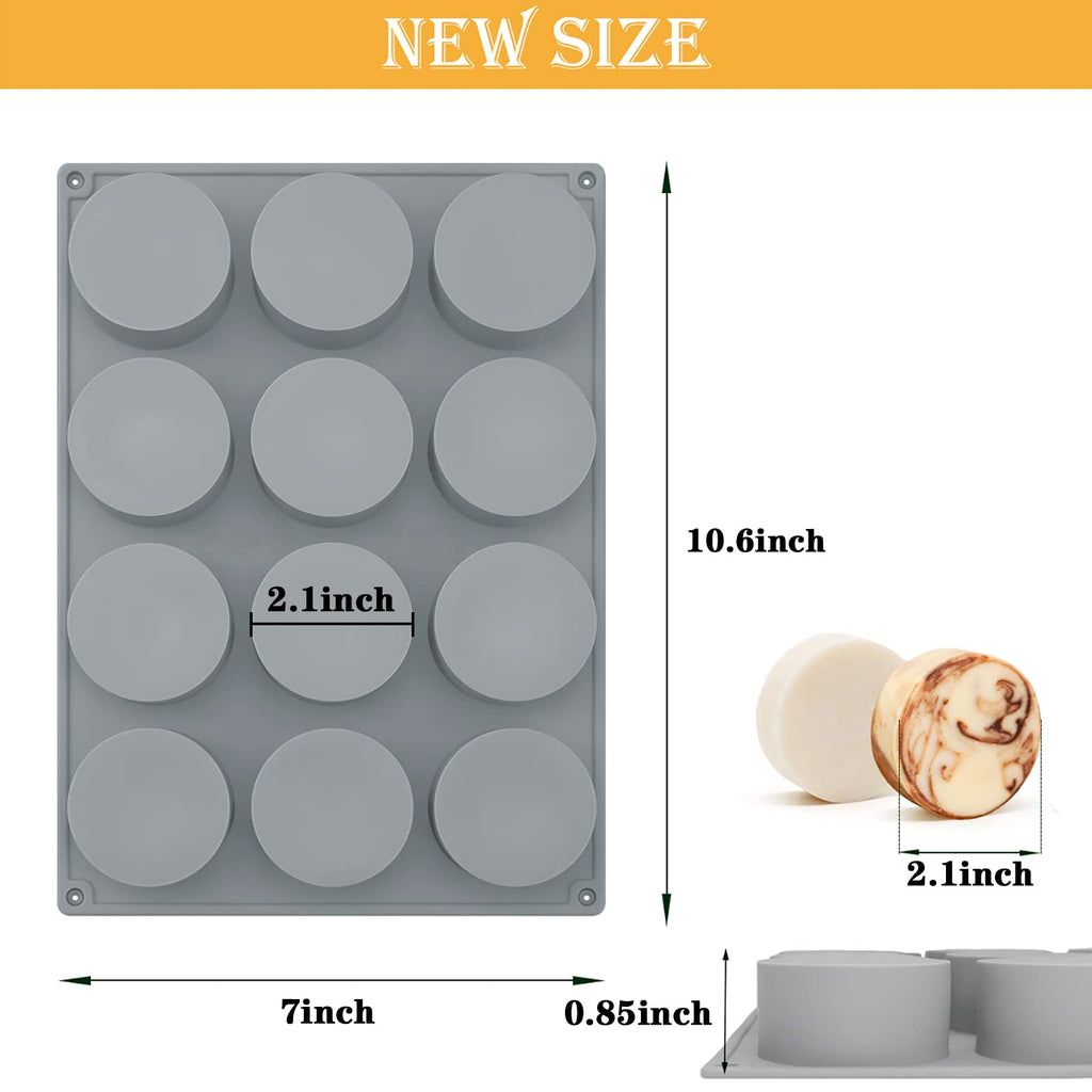 Moukiween Round Soap Silicone Molds 2.1 Inch Small Round Mold