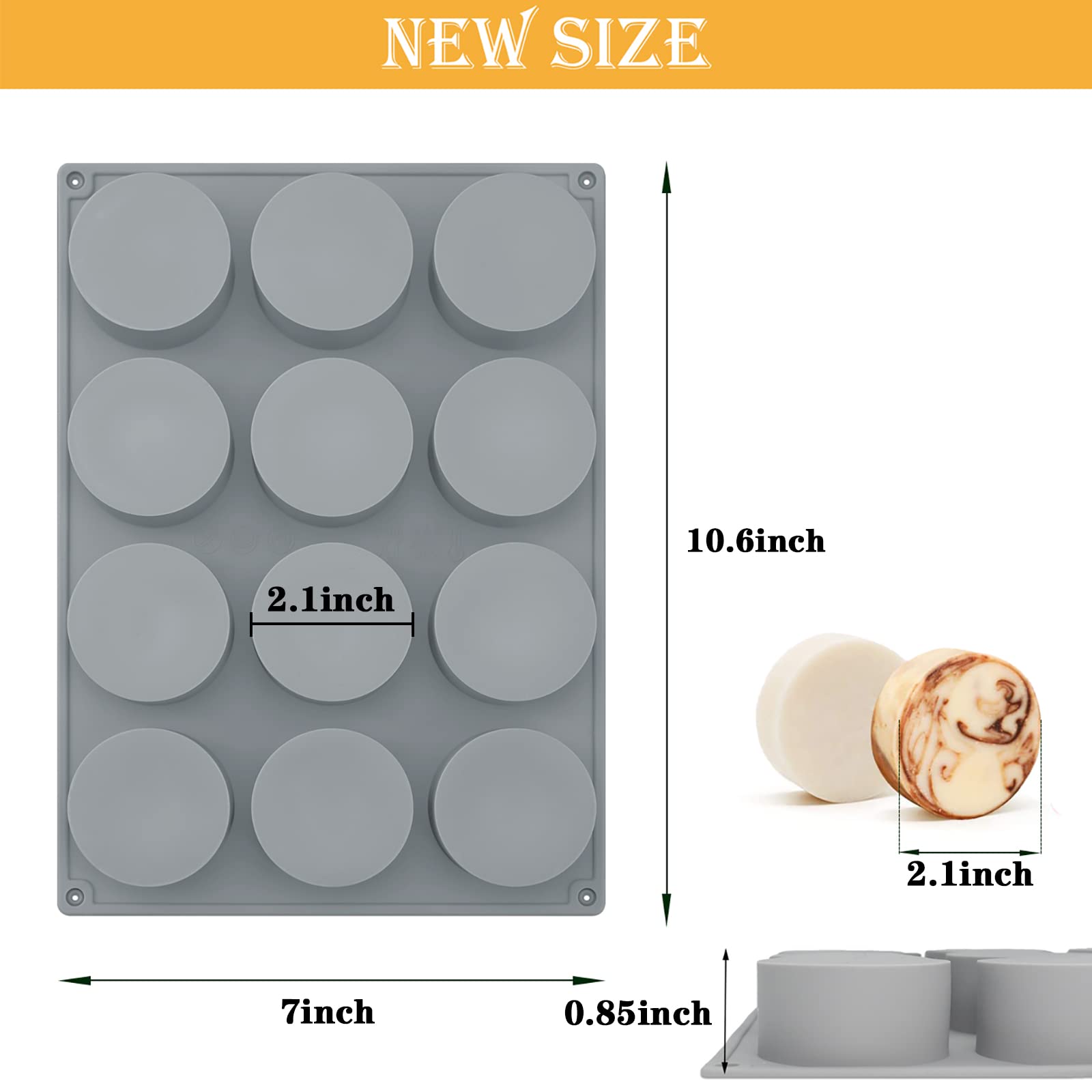 Moukiween Round Soap Silicone Molds 2.1 Inch Small Round Mold