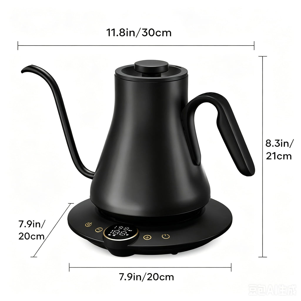 INTASTING Gooseneck Electric Kettle with ±1℉ Temperature Control 0.9 Liter