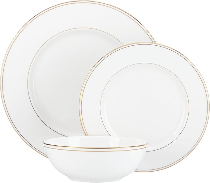 Lenox Federal Gold Bone China 3-Piece Dinnerware Set for 1