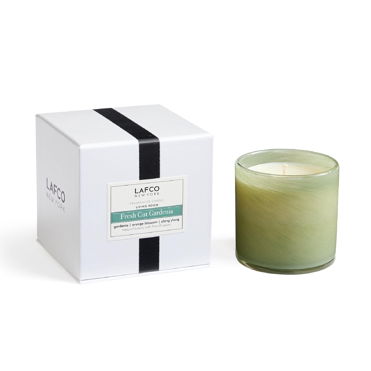 LAFCO New York Classic Candle, Chamomile Lavender - 6.5 oz - 50-Hour Burn Time - Reusable, Hand Blown Glass Vessel - Made in the USA