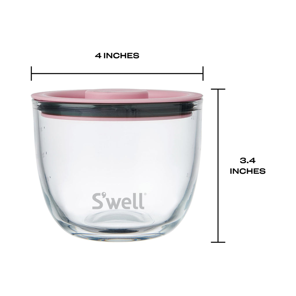 S'well 12oz Glass Prep Bowl Set of 4 For Easy Meal Prep, S'well Signatures, Made From Durable Tempered Glass, Nests Inside 21.5oz
