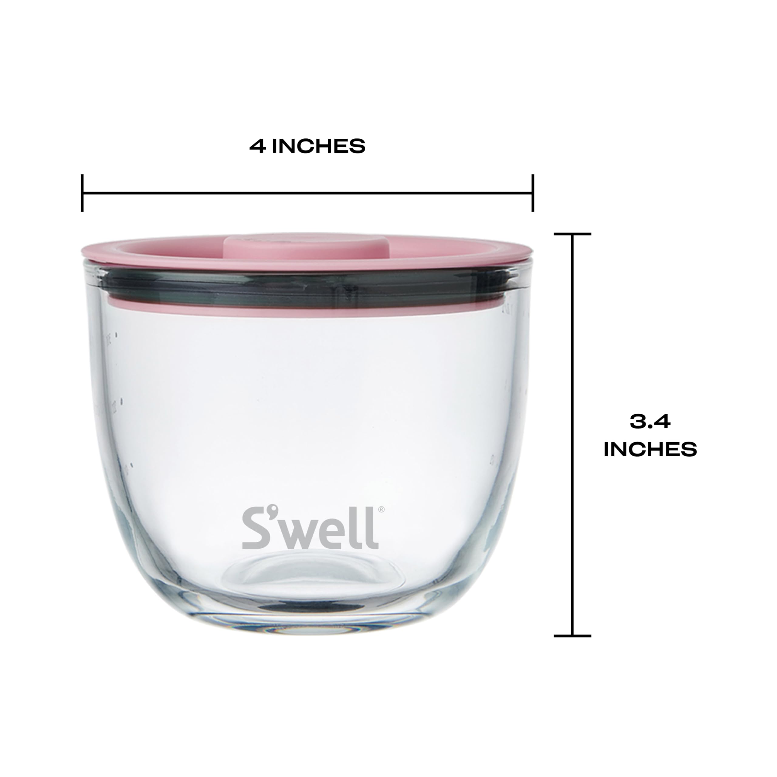 S'well 12oz Glass Prep Bowl Set of 4 For Easy Meal Prep, S'well Signatures, Made From Durable Tempered Glass, Nests Inside 21.5oz