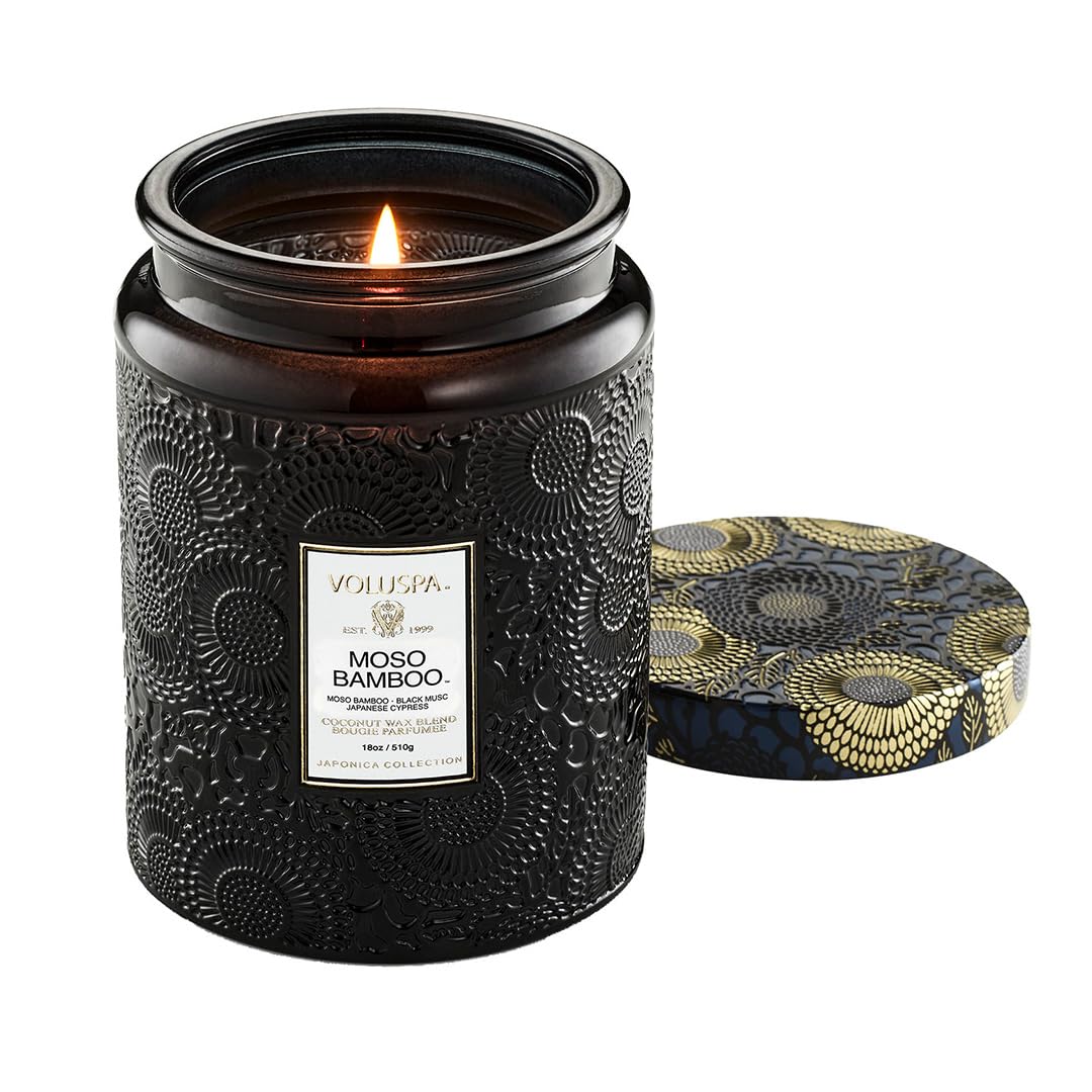 Voluspa Santal Vanille Large Scented Candle Jar 18 Oz, 100 Hr Burn