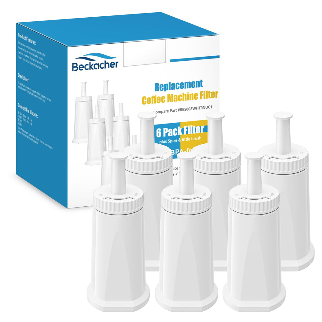 6 Pack Upgrade Water Filters Compatible with Breville BES880 Barista Touch, BES990 BES980 Oracle Touch and BES878 BES920 Bambino ClaroSwiss Sage Espresso coffee Machine, #BES008WHT0NUC1