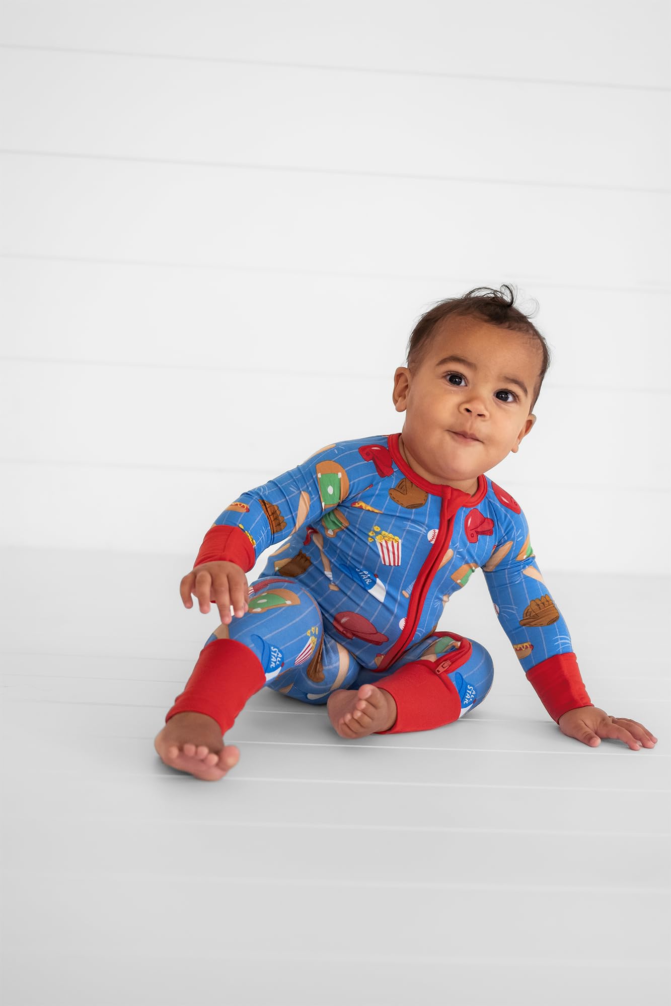 Little Sleepies Baby Pajamas, Blue All Stars, 0-3M
