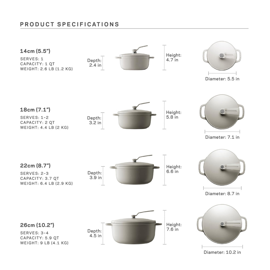 Vermicular Oven Pot 2.0 | 14cm (1qt) - Matte Linen Beige