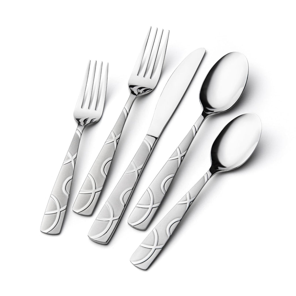 HIKAA 20PCS Silverware Set Service for 4,Premium Stainless Steel Cutlery Set, Mirror Polished Flatware Sets,Modern Kitchen Eating Utensils Set Include Spoons Forks Knives