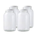 4-Pack 1 Gallon Glass Jar with Lid | Wide Mouth Food Storage Canisters