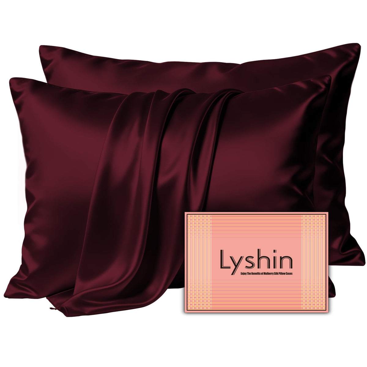 LYSHIN Silk Pillow Cases Standard Size with Hidden Zipper, Leopard