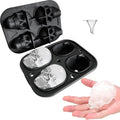 Skull Ice Cube Mold，Skull Cake Pan Silicone Mold，6-Cavity Silicone, or Halloween & Party Drinks (4 Cavity Large Mold)