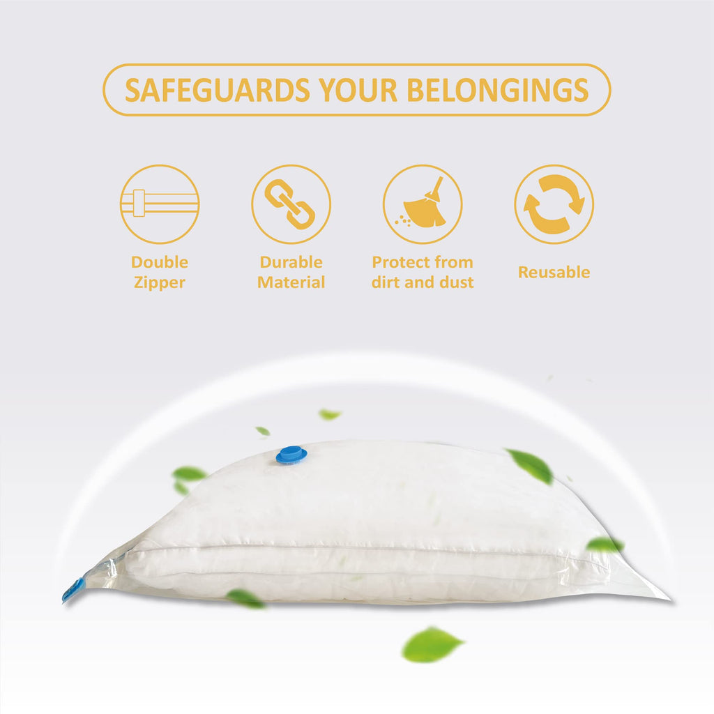 Roomimaster Vacuum Storage Bags, Vacuum Seal Space Saver Bags for Clothing, Travel Lugggage, Carry-on, Blankets, Comforters, Pillow, Bedding, 10 Medium