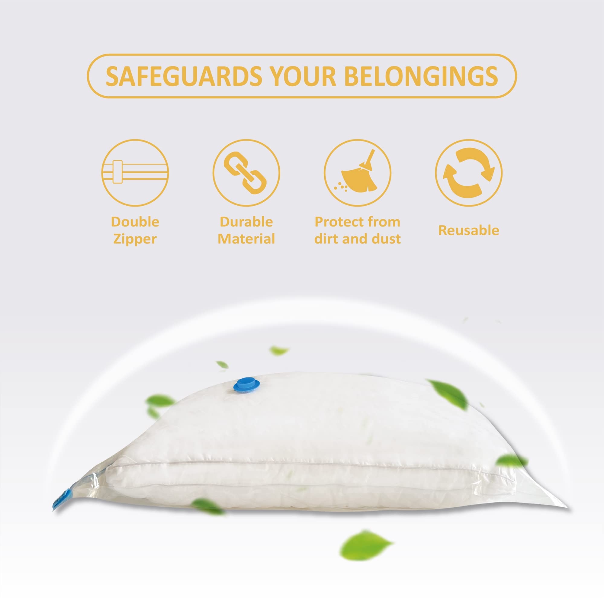Roomimaster Vacuum Storage Bags, Vacuum Seal Space Saver Bags for Clothing, Travel Lugggage, Carry-on, Blankets, Comforters, Pillow, Bedding, 10 Medium