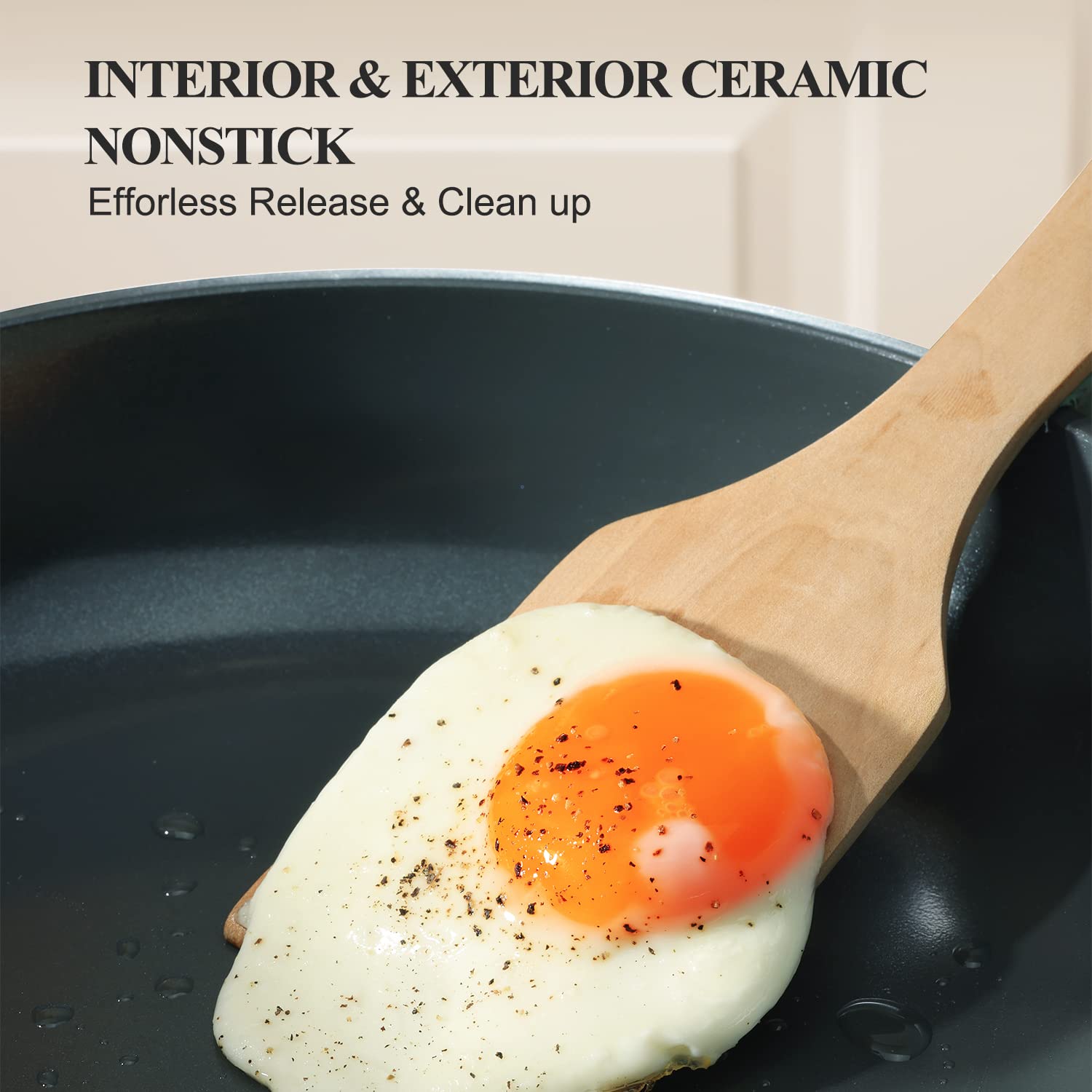 PRICUSIS Nonstick Ceramic Frying Pan, 8/10/12 Inch Non Toxic Skillet, Egg & Omelet & Chef's Pan, Induction Compatible, Dishwasher Safe,PTFE PFAS & PFOA Free (10 Inch, Gray)
