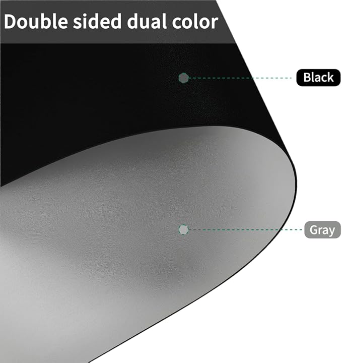 Dresser Top Cover - Can Be Used On Both Sides Waterproof and Easy to Clean Good Flatness Used for Dresser Table(Black+Gray 10x48)