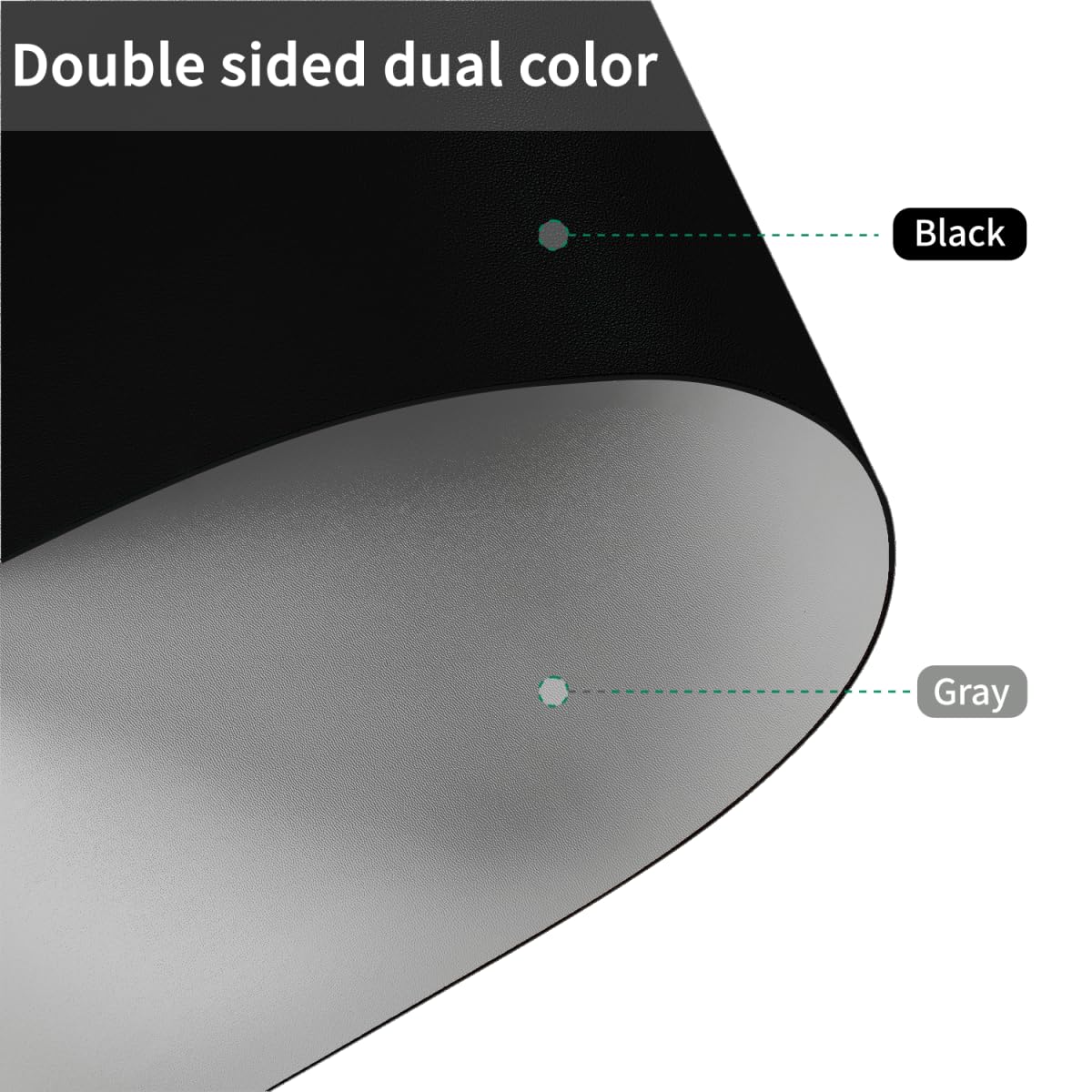 Zinkooat Table Pad for Dining Room Table - Can Be Used On Both Sides Waterproof and Easy to Clean Good Flatness Used for Dining Table(Black+Gray 44x72)