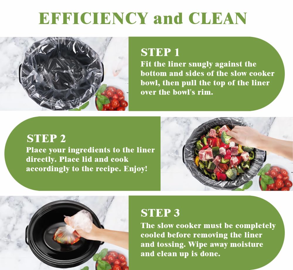 Slow Cooker Liners, 40 Cooking Bags Extra Large Disposable Pot Liner Plastic Bags for 6QT to 10QT Slow Cooker Cooking Pans, 14“ x 22”, 40 Liners (2pack)