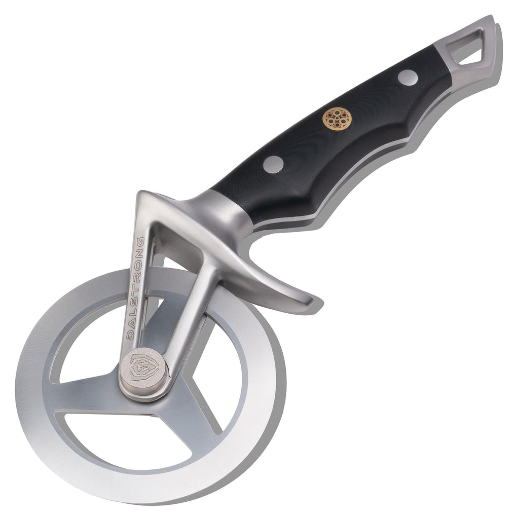 Dalstrong Orbit Razor Pizza Cutter Wheel — 2mm #304 Stainless, Tri-Spoke Rotary, G-10 Handle — For Homemade Pizza, Flatbread, Quesadillas, Pastry & Dough — Thumb Guard + Sheath Included