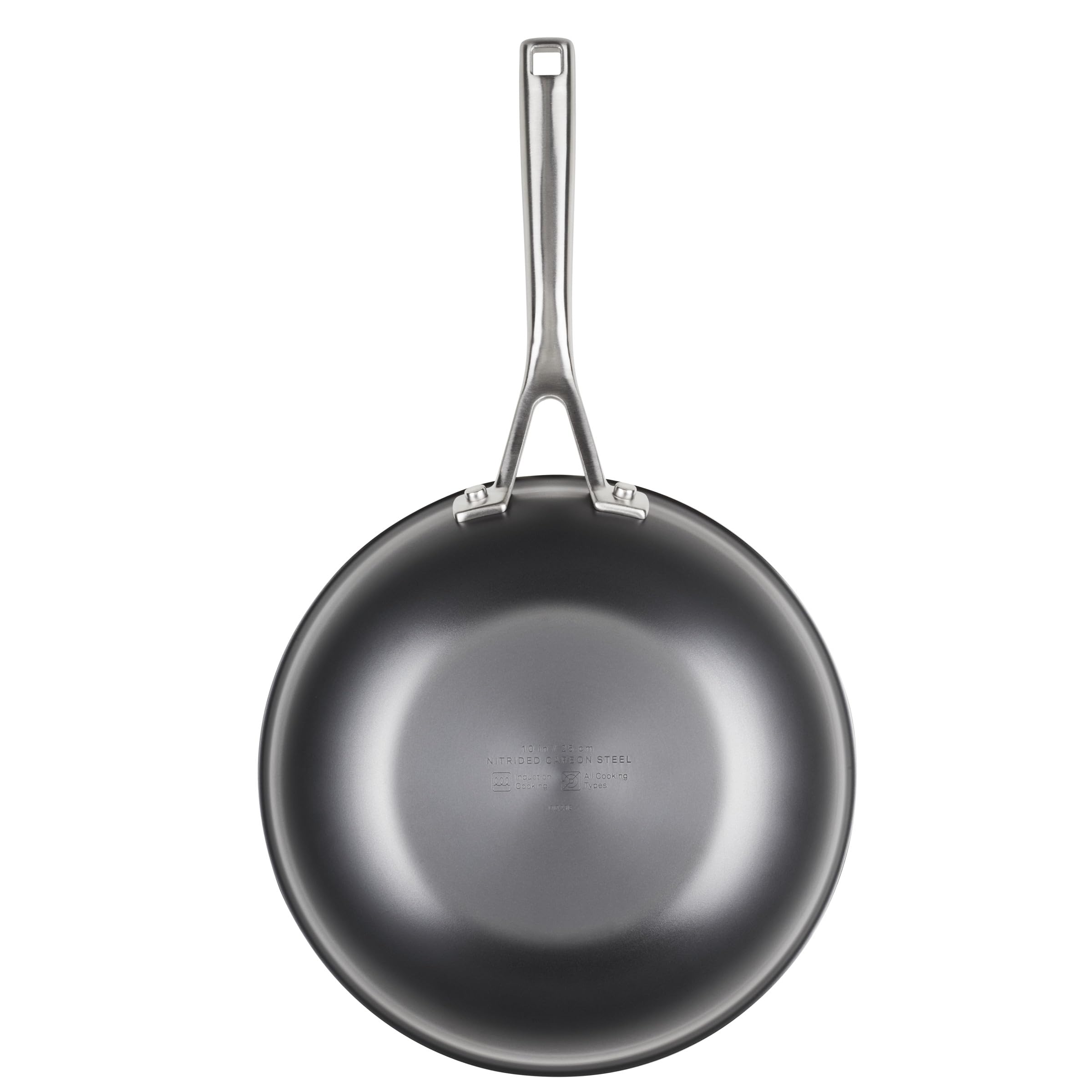 KitchenAid NITRO Carbon Steel Wok, 10-Inch Nitrided Carbon Steel Pan, Stir Fry Pan, Gray
