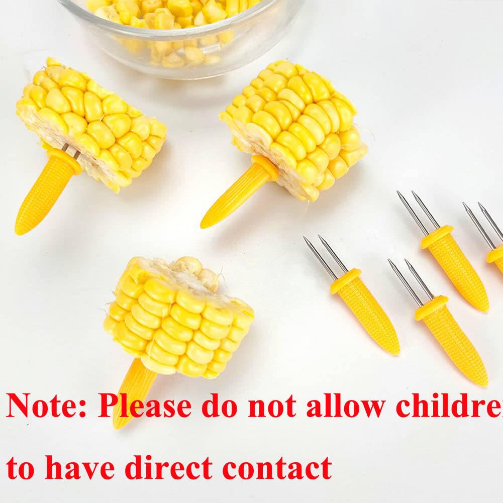 24 Pack Stainless Steel Corn Holders - Corn on the Grill & Cob Skewers for Home & BBQ Cooking