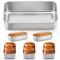 LIANYU Loaf Pan for Baking Bread, 9x5In Stainless Steel Bread Pan, 4 Pack