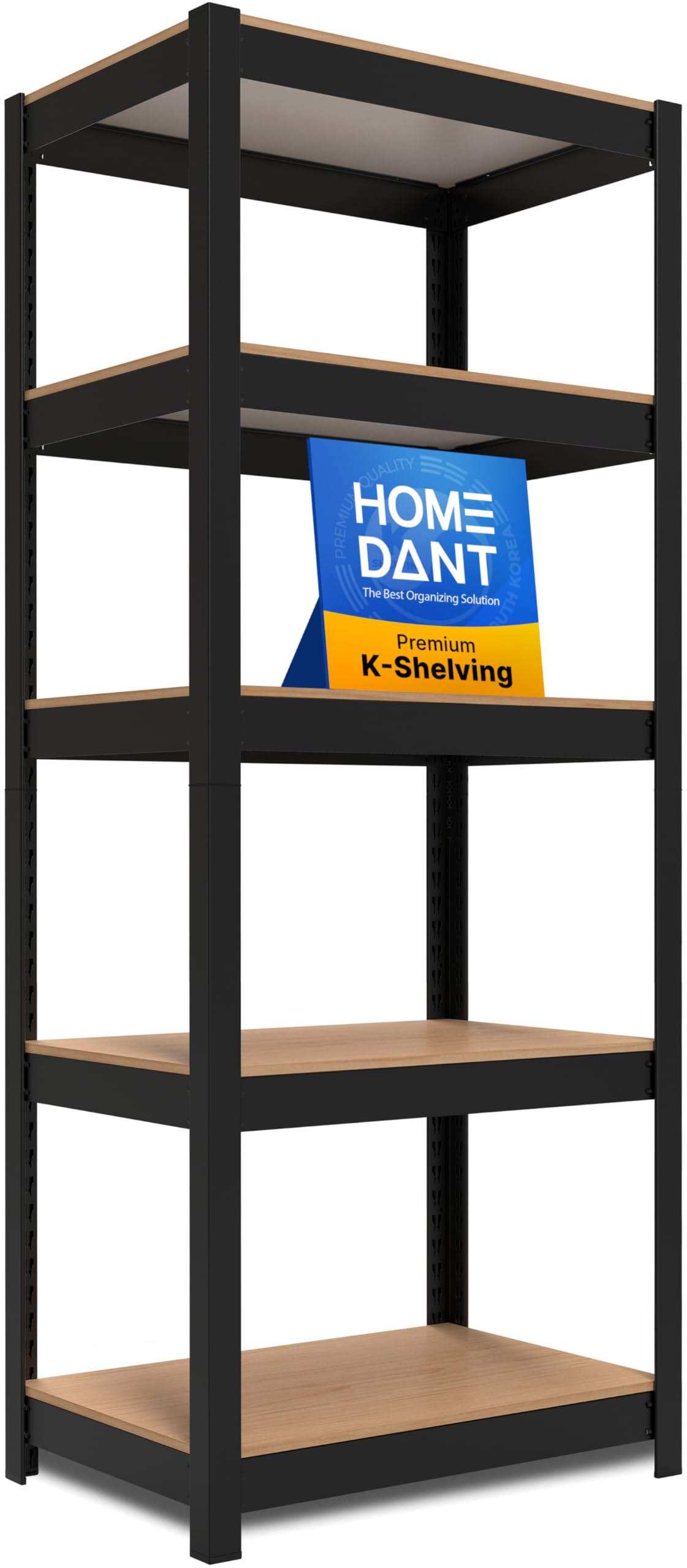 HOMEDANT House White 36.2" W 5 Tier Storage Shelves Garage Shelving 2EA