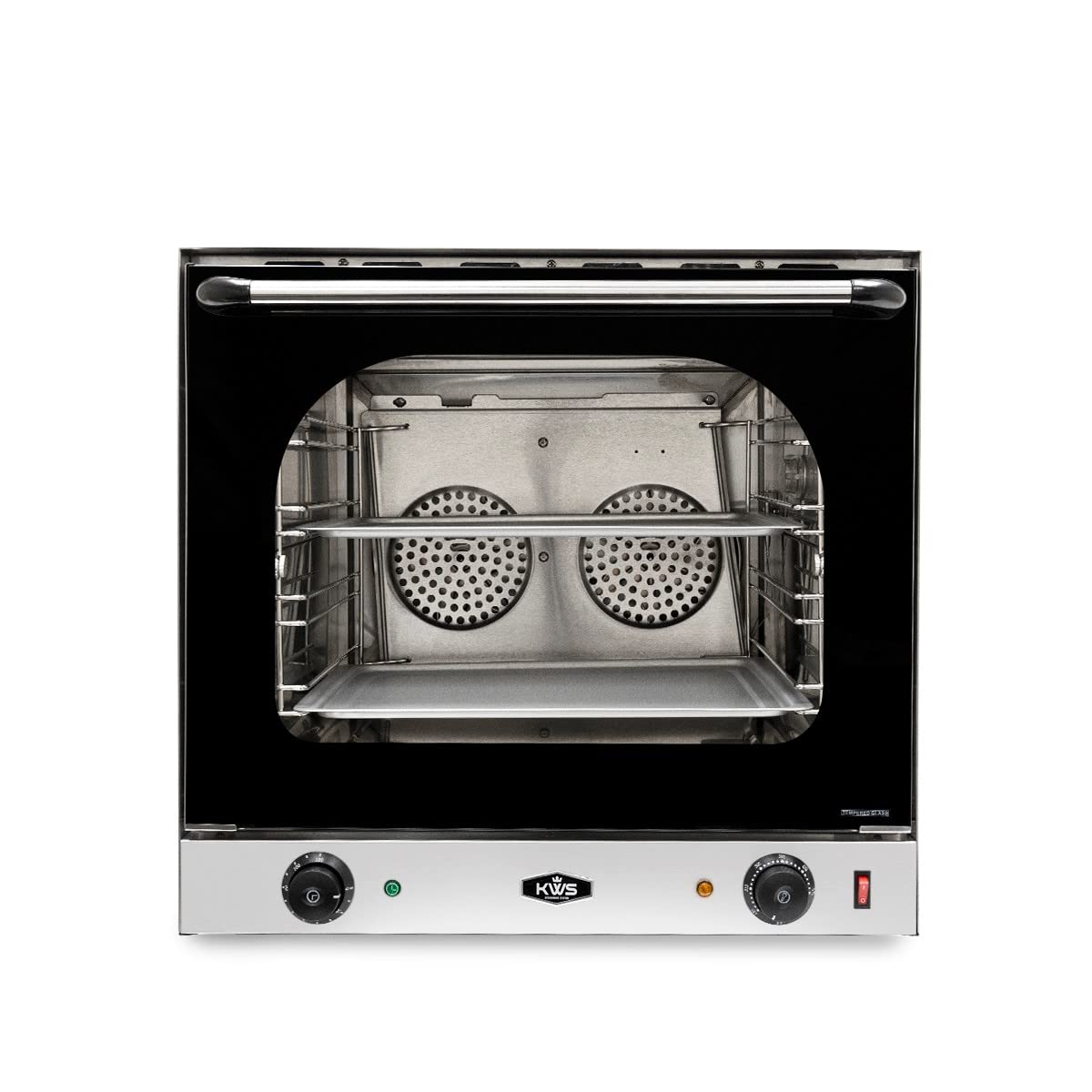 KWS CO-3 1600W Commercial Countertop Convection Oven, 2 Cu. Ft. - 120V, 4-Tier Toaster w/Front Glass Door, Electric Baking Oven