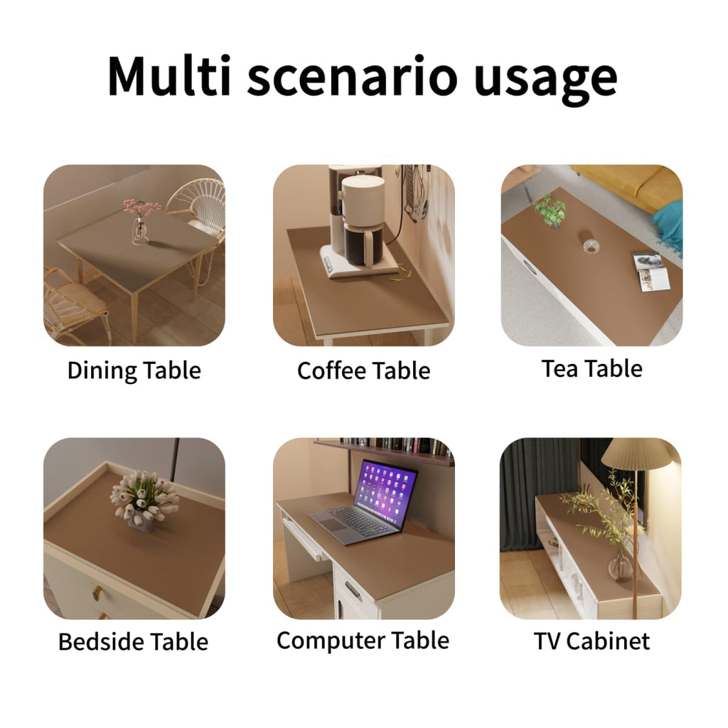 Zinkooat Table Cover Rectangle for Dining Room Table - Can Be Used On Both Sides Waterproof and Easy to Clean Good Flatness Used for Dining Table(Mud Color+Champagne Gold 44x96)