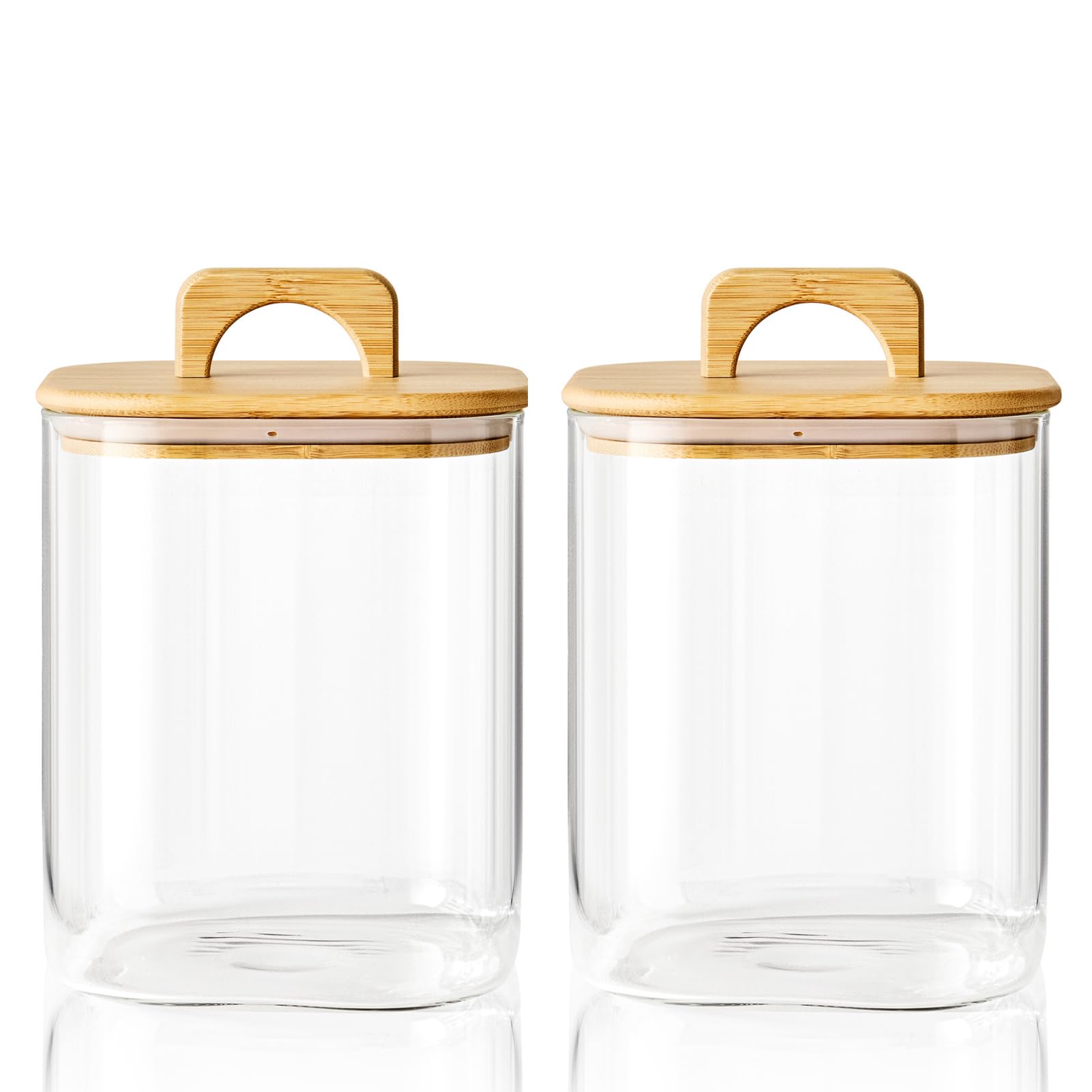 Sweejar 3 qt Glass Jars for Laundry Room Organization, 96 oz Laundry Pods Container, Glass Food Storage Jars with Airtight Lid, 2 Pack, Hand Lid