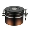 malmo Coffee Canister, Airtight Coffee Container with Date Tracker Lid, Stainless Steel Canister for Kitchen Food Storage (Black-Copper, 9oz)