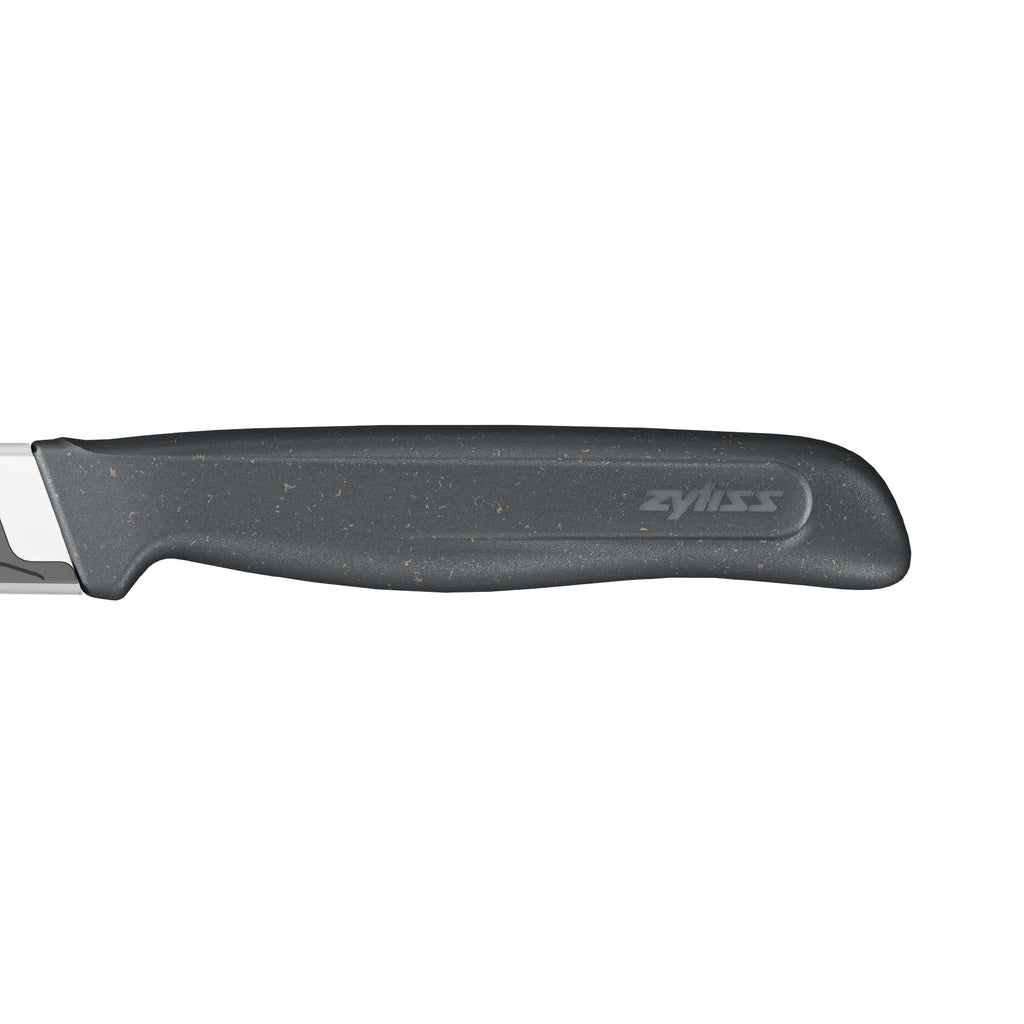 Zyliss Serrated Paring Knife – German Stainless Steel Blade with Sustainable Wheat Straw NonSlip Handle – Blade Guard Included – Dishwasher Safe – 3.9 inches - Gray