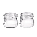 Bormioli Rocco Fido Glass Jars - 17.5 oz Airtight Containers with Clamp Lids & Rubber Seals, BPA-Free Italian Jars for Meal Prep, Overnight Oats, Salads, Smoothies & Healthy Pantry Storage (Set of 2)