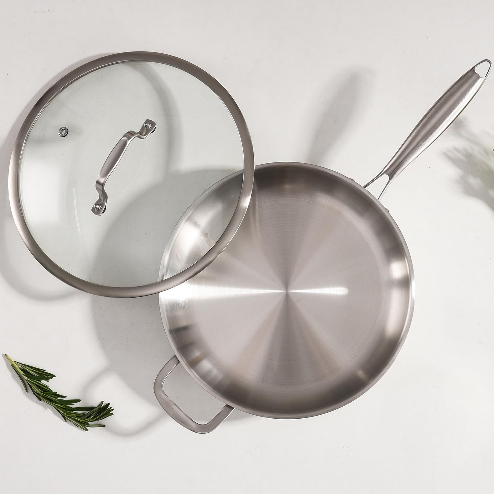 DELARLO Tri-Ply Stainless Steel Pan,18/10, 14.2"