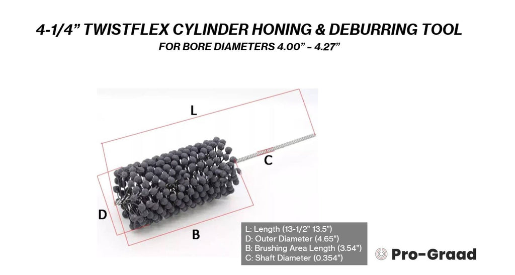 4-1/4" 240 Grit Silicon Carbide TwistFlex Cylinder Hone for 4"- 4.27" Bores