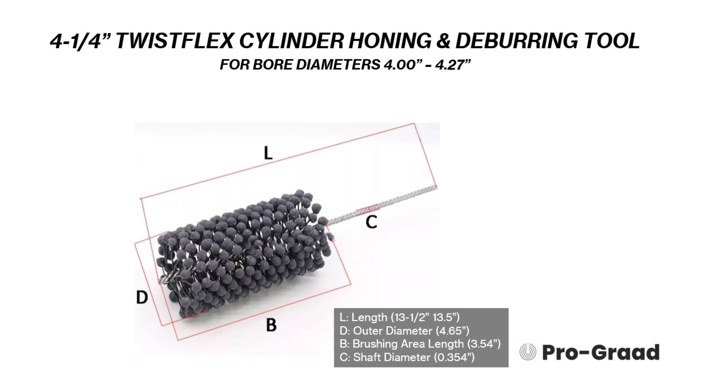 4-1/4" 240 Grit Silicon Carbide TwistFlex Cylinder Hone for 4"- 4.27" Bores