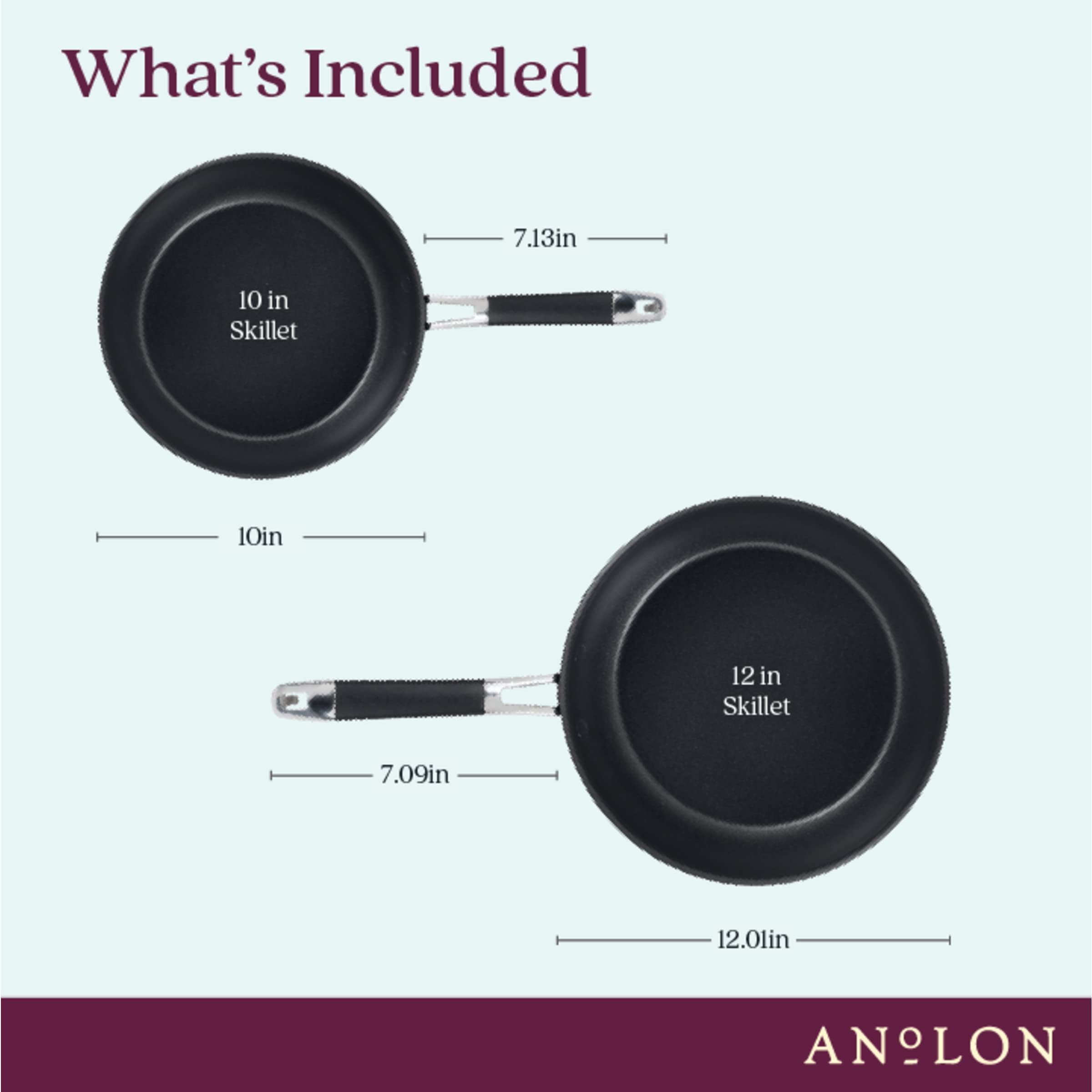 Anolon Smart Stack Hard-Anodized Nonstick Frying Pan Set, 10 & 12-Inch