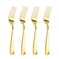 Liacere 200pcs Gold Plastic Forks - Heavyweight - 7.4 Inch Heavy Duty Forks - Gold Plastic Silverware Perfect For Parties & Weddings & Restaurants & New Year And Daily Using&Christmas&New Year