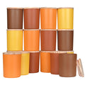 SHOWIN Thick Candle Jars for Making Candles 16 Pcs, 7 OZ Empty Jars with Wood Lids for Candle Making, Sample Container, Fall