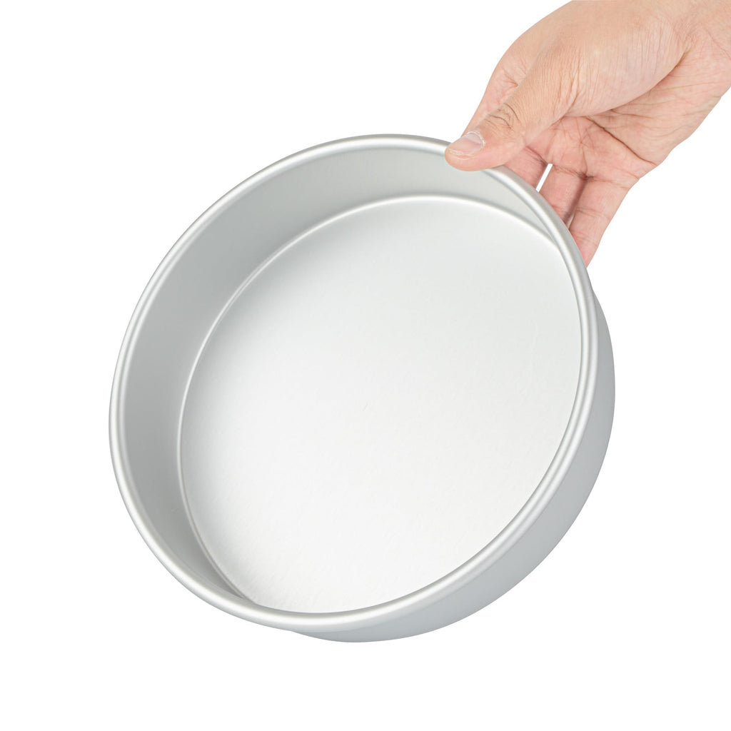 Restaurantware-Met Lux 8 x 2 Inch Straight-Sided Baking Tins, 12 Round Cake Pans - Oven-Ready, Freezable, Anodized Aluminum Round Baking Pans, Greaseproof, For Layer Birthday Cakes