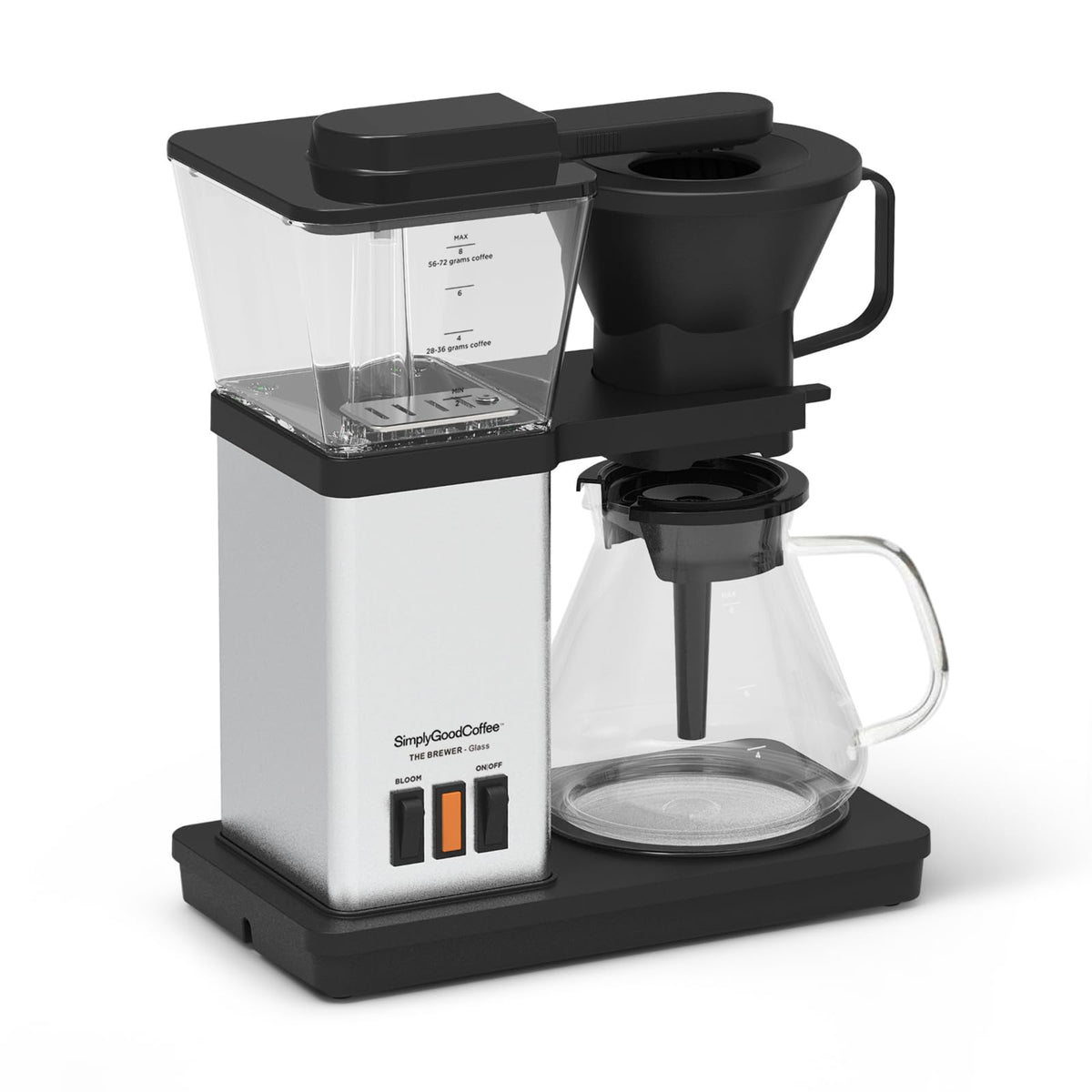 SimplyGoodCoffee Coffee Maker/Coffee Machine. 8 Cup Automatic Drip Pour Over Coffee Brewer. Easy To Use, Durable Stainless, Gold Cup Standard