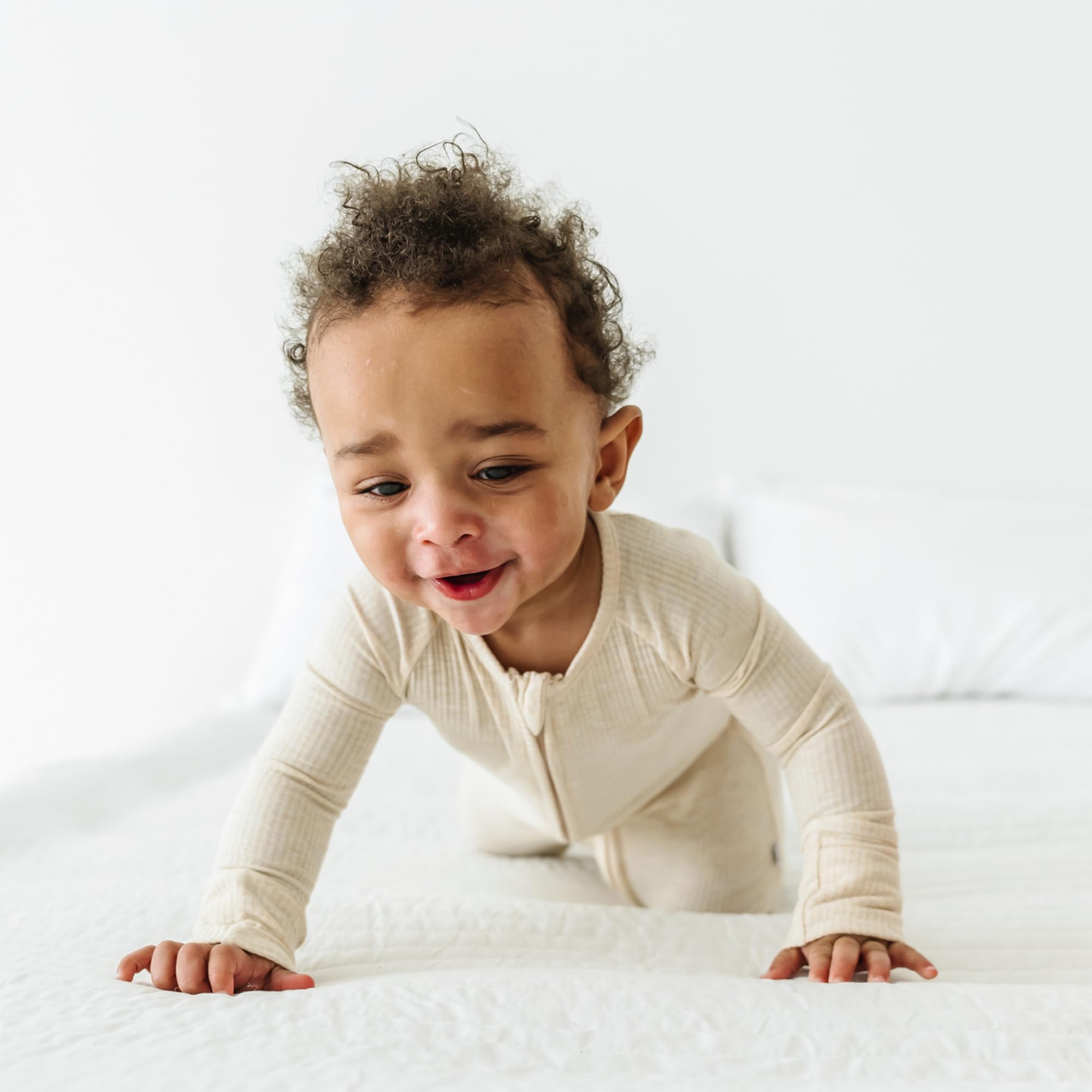 Little Sleepies Baby Pajamas, Heather Oatmeal, 3-6M