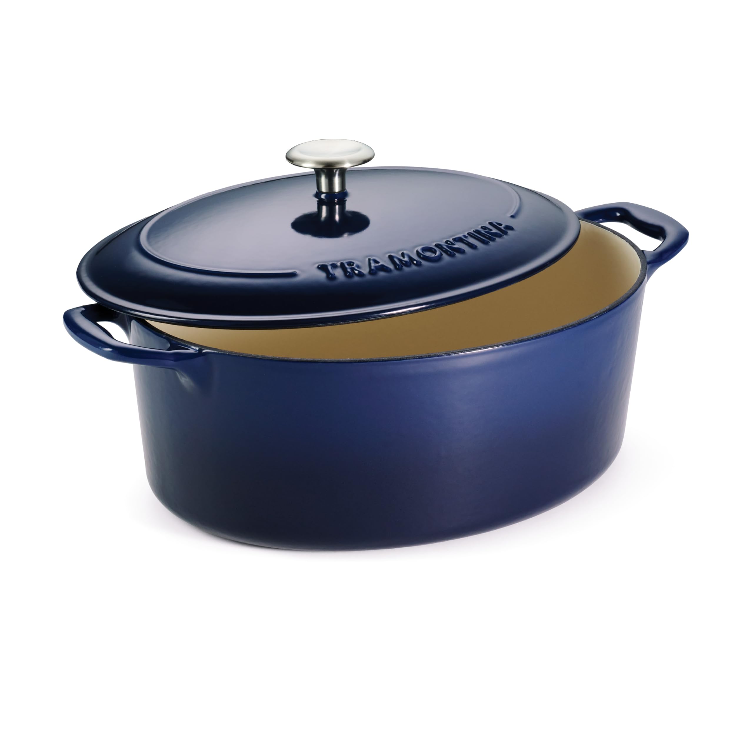 Tramontina Bestow Enameled Cast Iron 7-Qt Oval Dutch Oven Pot with Lid