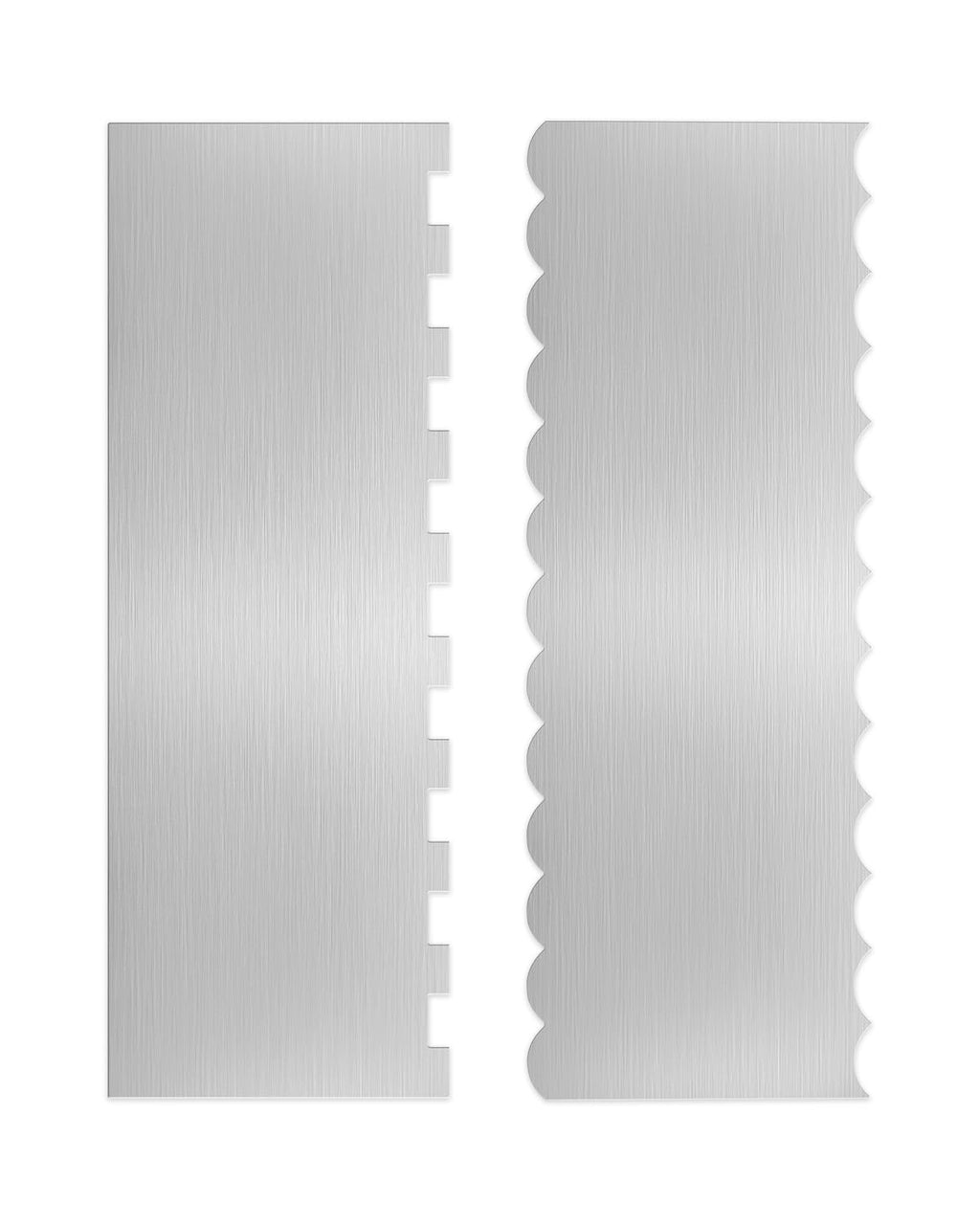 PROKITCHEN 2PCS Stainless Steel Cake Scraper Set, Metal Cake Scraper with Dual Edge Designs, Cake Smoother for Icing & Cake Frosting Smoother, Icing Smoother Baking Tools for Cake Decorating