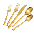 DEACORY Gold Silverware Set Matte Finish Hexagon Handle Service for 12