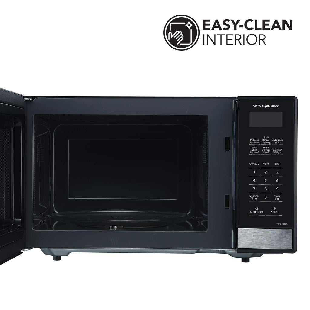 Panasonic NN-SB458S Compact Microwave Oven, 0.9 cu.ft., Stainless Steel/Silver