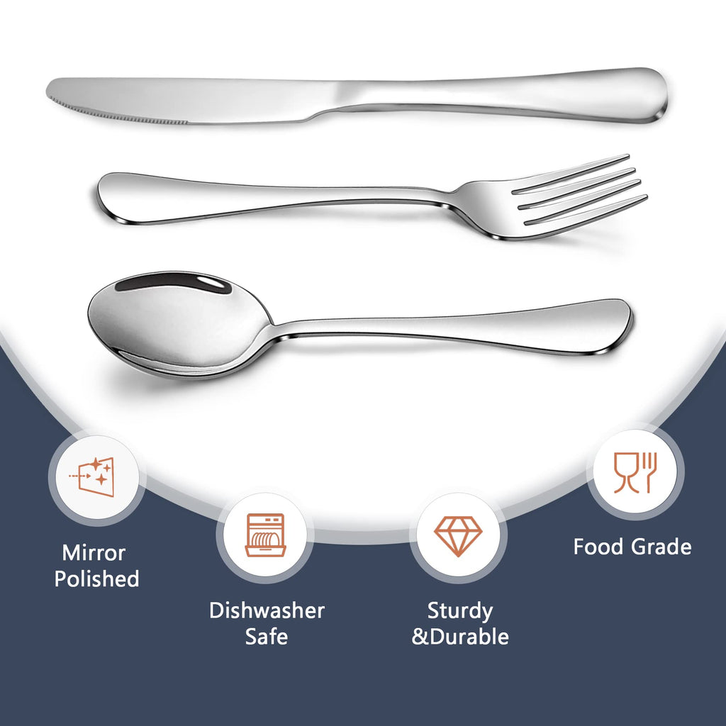 24-Piece Silverware Set, Flatware Set for 8, Food-Grade Stainless Steel Tableware Cutlery Set, Mirror Finished Utensil Sets for Home Restaurant