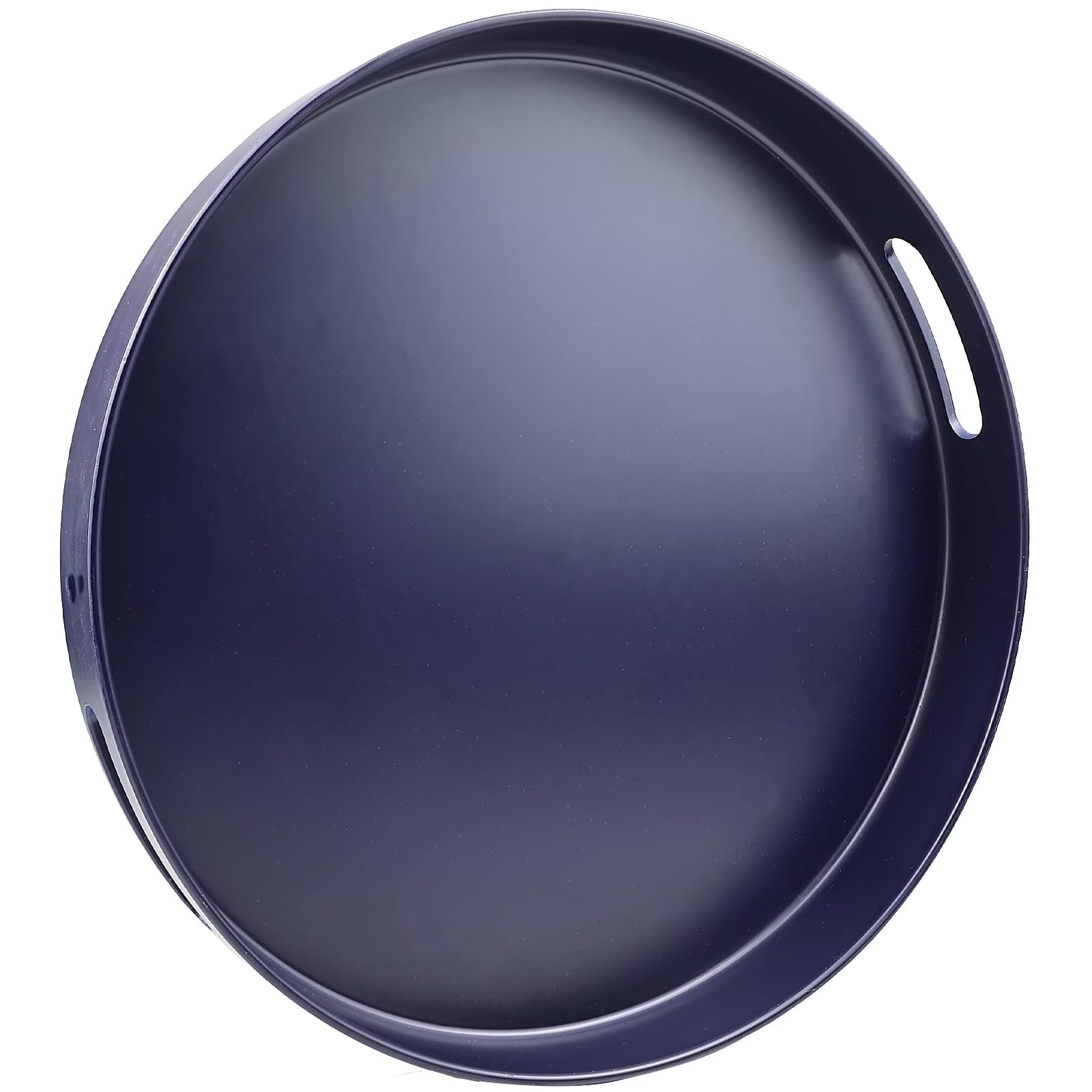 SforGUVA Navy Blue Decorative Serving Tray with Handles, 13” Versatile Ottoman Tray for Coffee Table, Entertaining, Outdoor Patio, Living Room